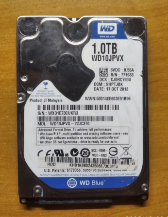 Жорсткий диск Western Digital Blue 1TB - изображение 1