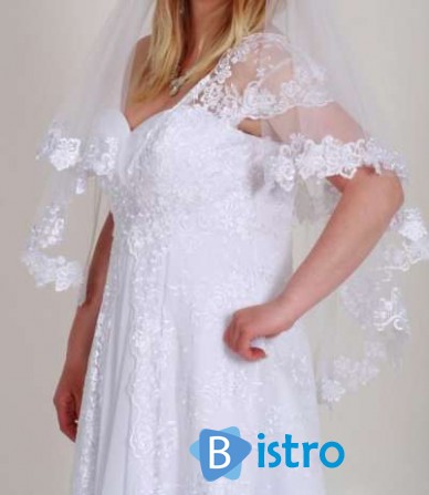 Прокат свадебного платья большого размера,состояние нового 50, 52, 54 - изображение 1