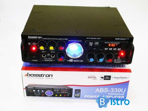 Усилитель звука Bosstron ABS-339U USB + Fm + Mp3 + КАРАОКЕ - изображение 1