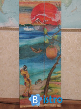 Модульная картина «Рассвет над Фудзи и кузнечик» - изображение 1