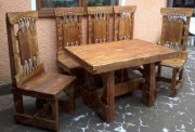 Стол и стулья из дерева под старину для ресторана, пивного паба и бара