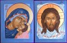 Пара икон: Спас Нерукотворный и Пресвятая Богородица