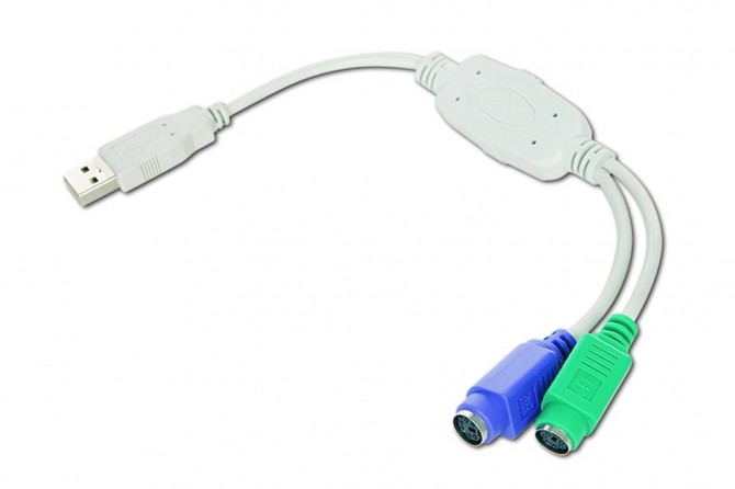 Контроллер Gembird (UAPS12), USB-2xPS/2, 0.3 м, белый - изображение 1