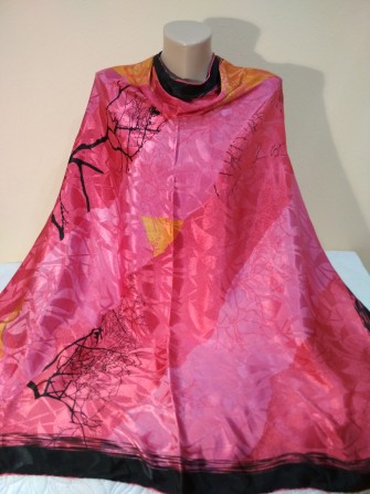 As esarp шикарный яркий шелковый платок шов роуль 100 х 100 - изображение 1