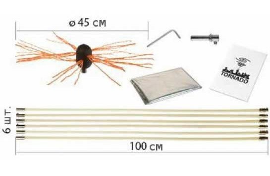 Роторный Набор для чистки дымохода, камина Торнадо - изображение 1