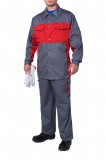 Куртка рабочая мужская серая с красным
