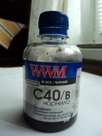 Чернила WWM Canon PG-40BKPG-50BKPGI-5BK 200 мл Black (C40B) - изображение 1