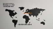 Карта мира Стикер пазл. мелки в комплекте черная карта світу world map