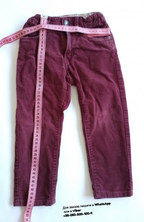 Вельветовые бордовые штаны для девочки на 2-3 года - изображение 1