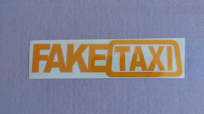 Наклейка на авто или мото FakeTaxi Жёлтая светоотражающая - изображение 1