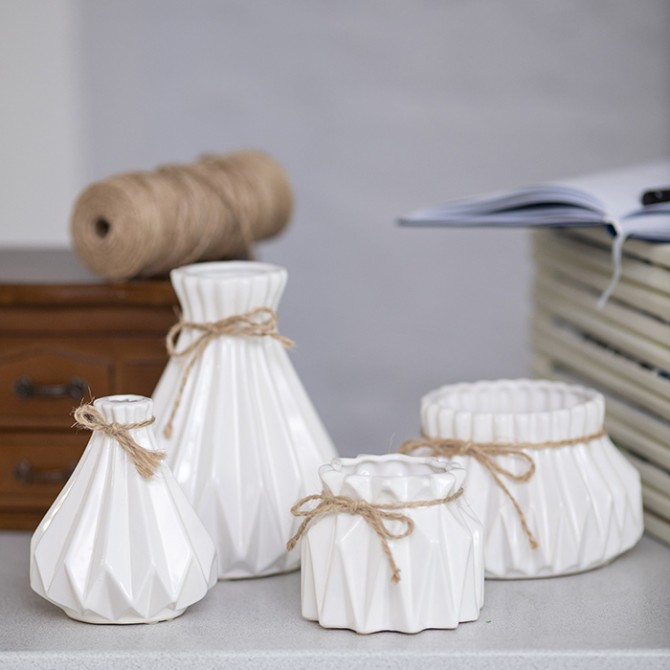 Набор оригинальных ваз для декора Алхимия белые - изображение 1