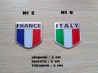 Наклейка на авто Флаг Франция, Флаг Италия алюминиевые на авто или мот