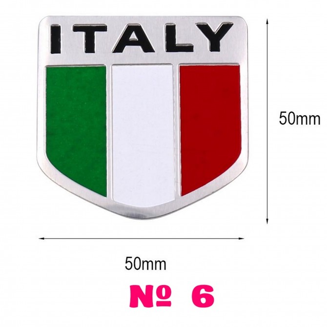 Наклейка на авто или мото Флаг № 6 Италии Алюминиевая - изображение 1
