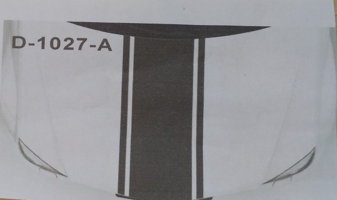 Наклейка на авто на капот Три полосы Белая - изображение 1