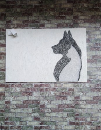 Декор панель stringartstudio-dog&cat світильник - изображение 1