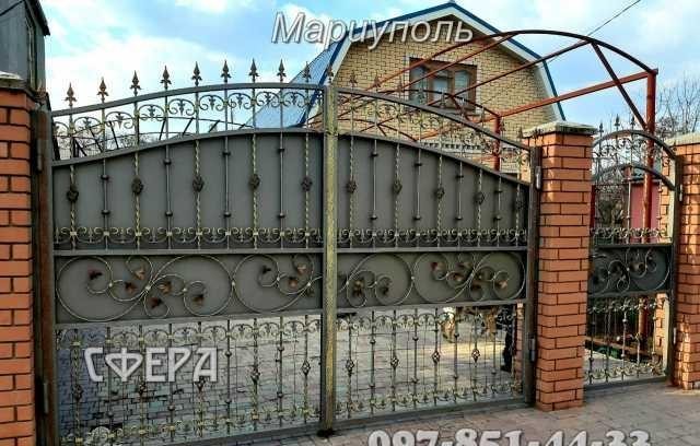 Кованые ворота, распашные, откатные, решетчатые, металлические калитк - изображение 1