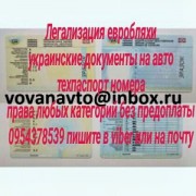 Украинские документы техпаспорт номера на евробляху, водительские прав