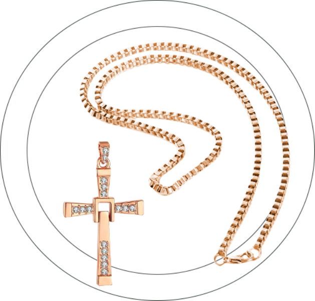 Золотой крест Торетто + цепочка, подарки, бижутерия, крестик - изображение 1