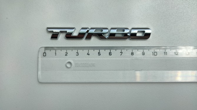 Наклейка на авто Turbo Серебро Металлическая турбо - изображение 1