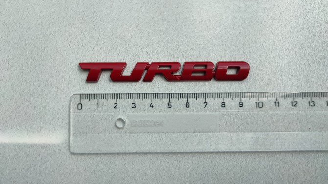 Наклейка на авто Turbo Красная Металлическая турбо - изображение 1