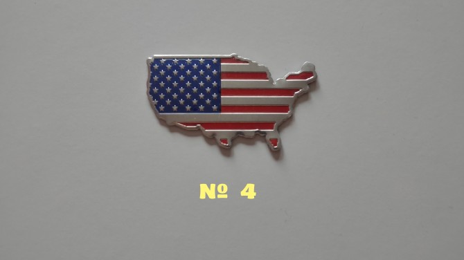 Наклейка № 4 на авто Флаг Америка алюминиевая - изображение 1