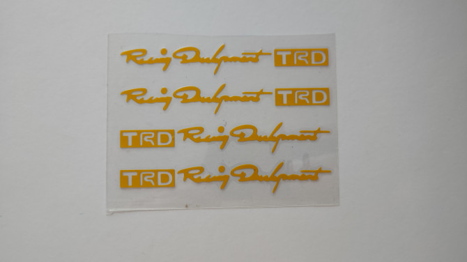 Наклейки на ручки авто TRD жёлтая - изображение 1