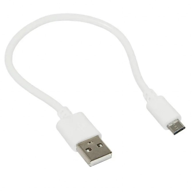 Зарядной кабель USB - Micro USB юсб - микро юсб 0.2 м белый - изображение 1