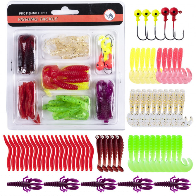 Набор силиконовых рыболовных приманок Pro Fishing Lure Tackle Set B - изображение 1