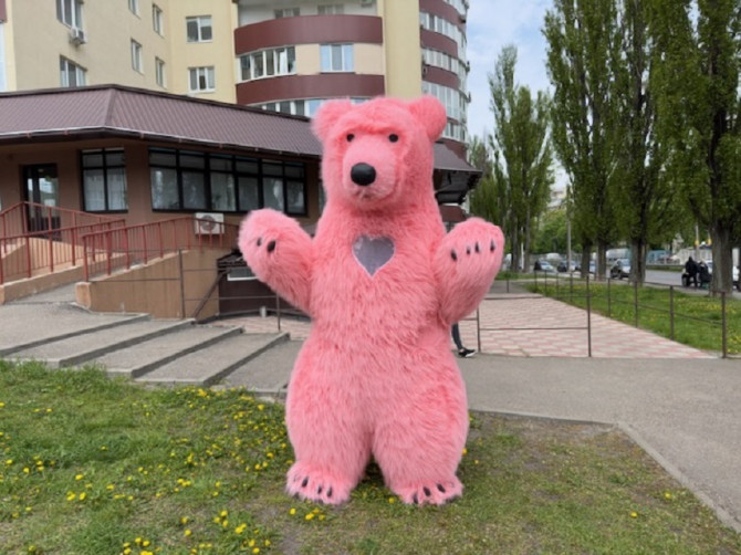 Костюм медведя розовый - изображение 1