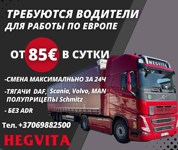 Литовская транспортная компания предлагает работу водителям С+Е - изображение 1