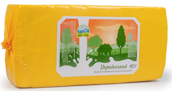 Продукт молоковмісний сирний твердий "Український", 45% - изображение 1
