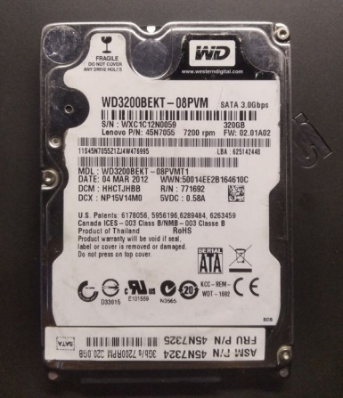 Жесткий диск WD Black 320GB 2.5 - изображение 1