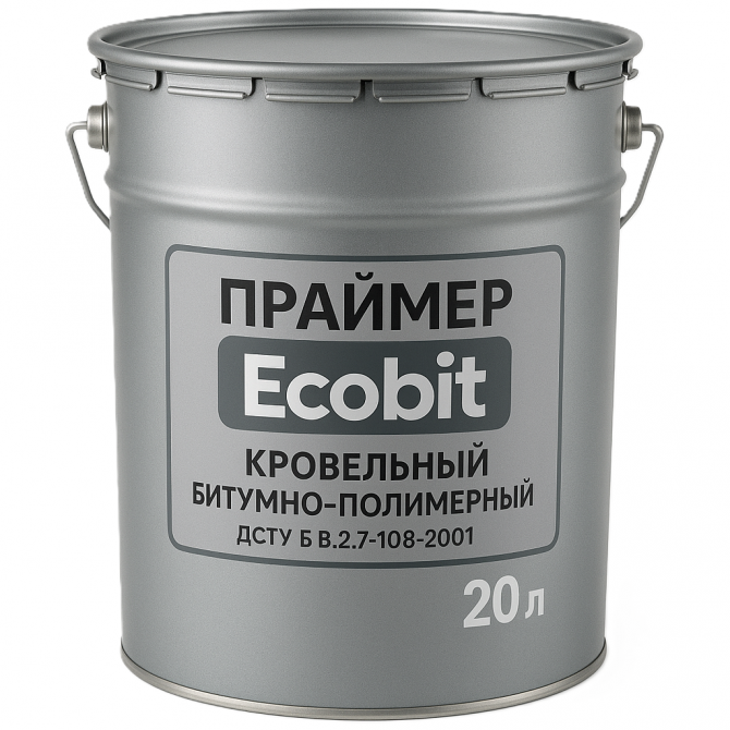 МБ-Х Ecobit Ґрунтовка покрівельна бітумно-полімерна 20 л - изображение 1