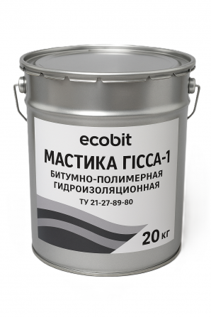 Мастика Гіссар-1 Ecobit бітумно-полімерна холодна гідроізоляційна 20 к - изображение 1
