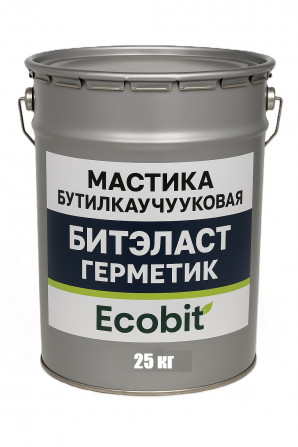 Мастика бутилкаучуковая ведро 25,0 кг БИТЭЛАСТ - ГЕРМЕТИК Ecobit - изображение 1