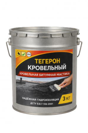 Тегерон Кровельный Ecobit ведро 3,0 кг - кровельная битумная мастика - изображение 1