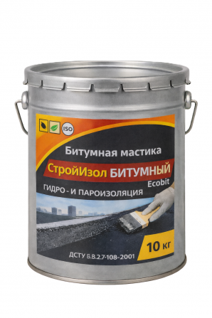 Битумная мастика СтройИзол Битумный ЭКОБИТ ведро 10,0 кг - изображение 1