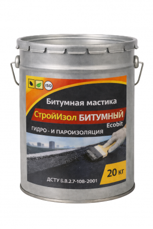 Битумная мастика СтройИзол Битумный ЭКОБИТ ведро 20,0 кг - изображение 1