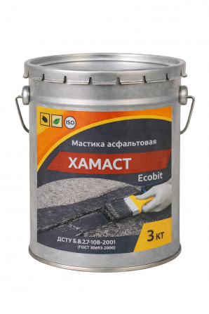 Мастика асфальтовая ХАМАСТ ЭКОБИТ ведро 3,0 кг ДСТУ Б.В.2.7-108-2001 - изображение 1