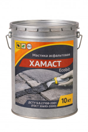 Мастика асфальтовая ХАМАСТ ЭКОБИТ ведро 10,0 кг ДСТУ Б.В.2.7-108-2001 - изображение 1