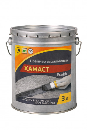 Праймер асфальтовый ХАМАСТ ЭКОБИТ ведро 3,0 л ДСТУ Б.В.2.7-108-2001 - изображение 1