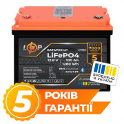 Акумулятор LP LiFePO4 100 Ah - 12,8V (1280Wh) (BMS 100A/50А) пластик S
