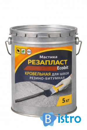 Мастика РЕЗАПЛАСТ Ecobit ведро 5,0 кг кровельная для швов - изображение 1