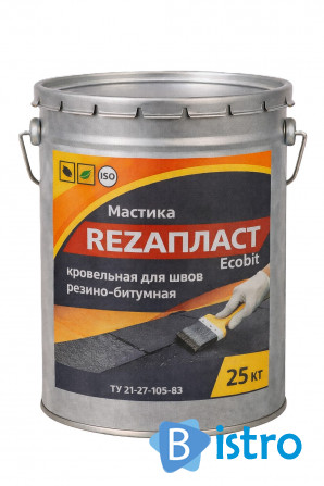 Мастика РЕЗАПЛАСТ Ecobit ведро 25,0 кг кровельная для швов - изображение 1
