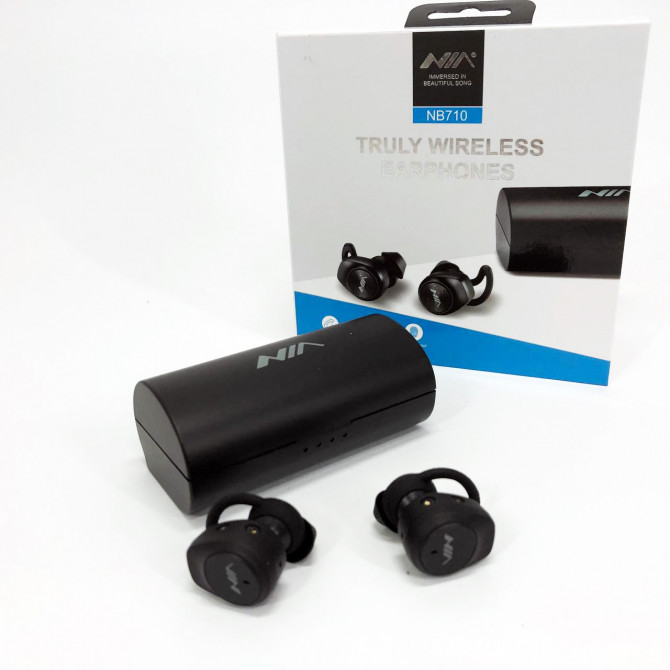 Навушники Bluetooth NIA NB710 з кейсом чорні бездротові, Навушник... - изображение 1