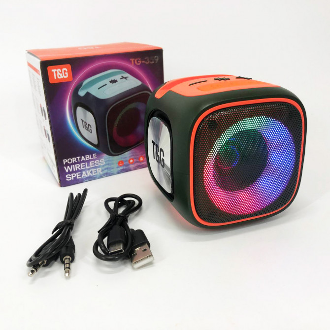 Портативна Bluetooth колонка TG359 7W з підсвічуванням RGB, акуму... - изображение 1