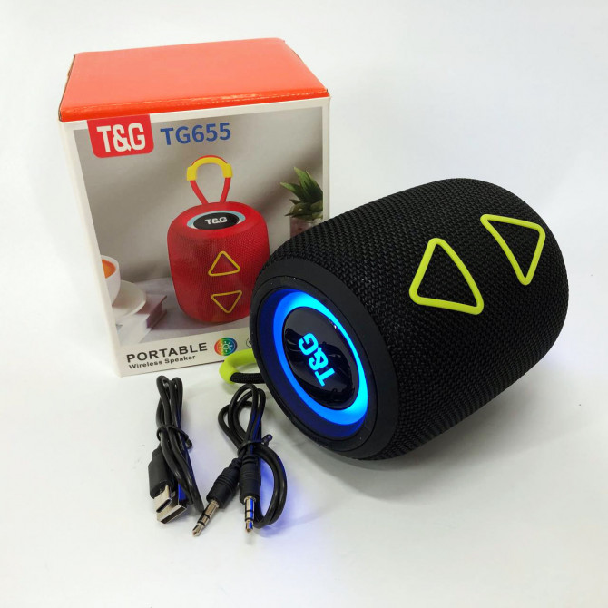 Портативна колонка TG655 5W з RGB підсвічуванням та ремінцем, Blu... - изображение 1