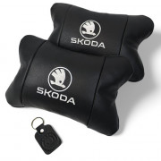 Автомобільні подушки 2 шт на підголівник Skoda / Шкода, з натурал...