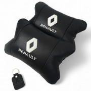 Набір подушок 2шт для авто Renault, натуральна шкіра, на підголів...