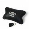 Автомобільна подушка для підголівника Audi – чорна натуральна шкі...